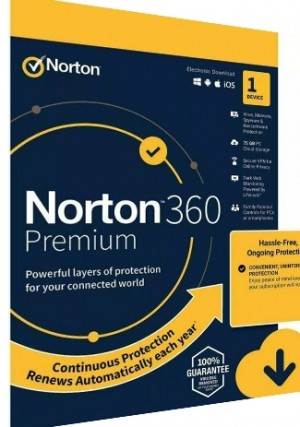 Norton 360 Premium - 1PC/ 1 Year - 75GB Cloud Storage