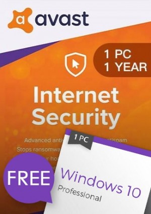 Avast Internet Security 1 PC 1 Year (+ Windows 10 Pro for free) 